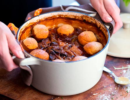 Lamb and Redcurrant Casserole with Rosemary Dumplings